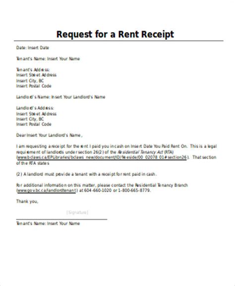 Request a Rental Receipt